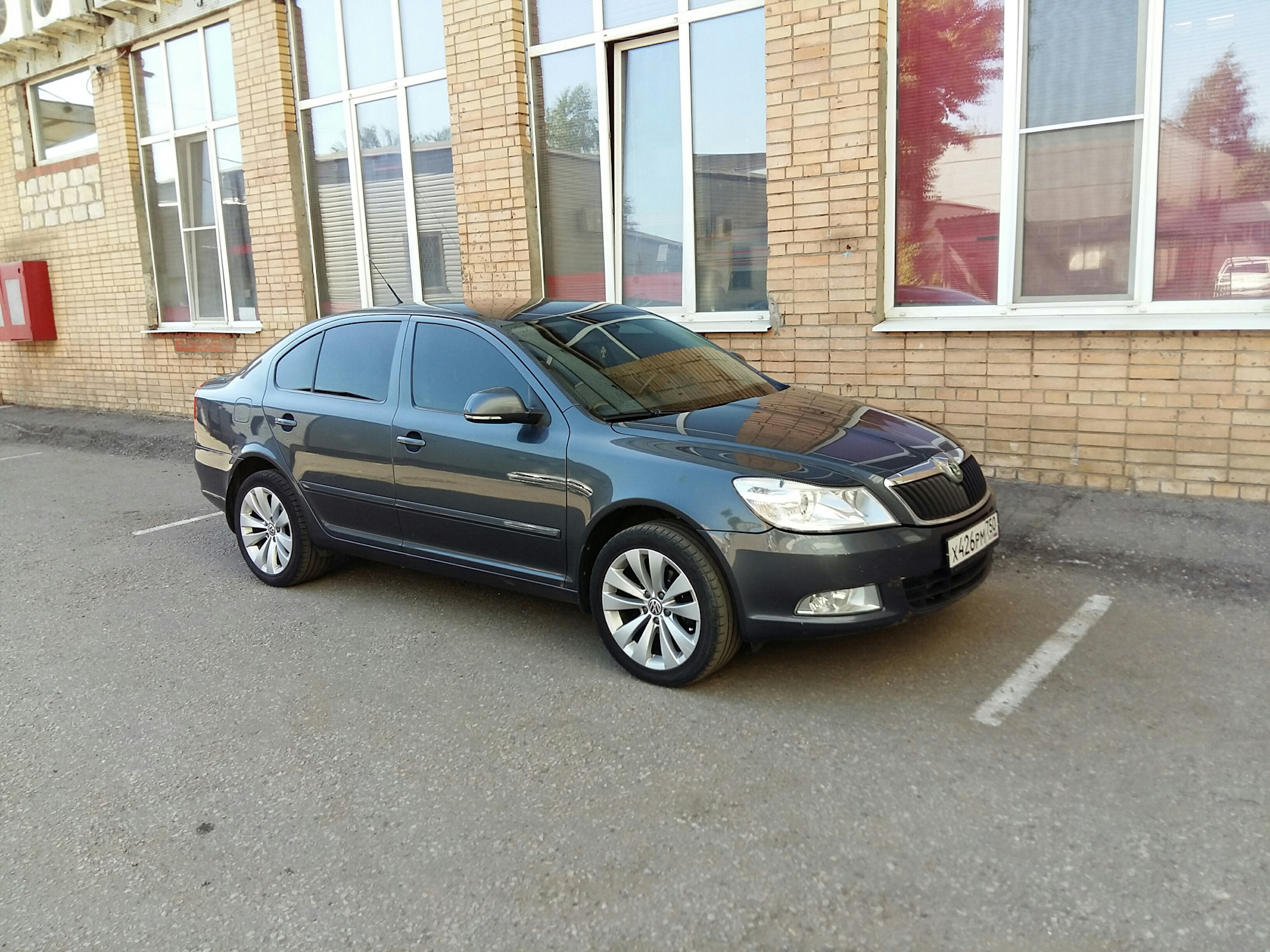 Перед 15. Skoda Octavia 2010 1.6. Шкода а5 2010. Шкода Октавия 2010 тонированная. Школа Октавия а5 серый тонированная.