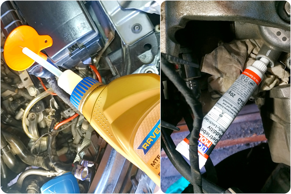 Заливаем масло, после первой канистры выдавливаем присадку. — Skoda Octavia A7 Mk3