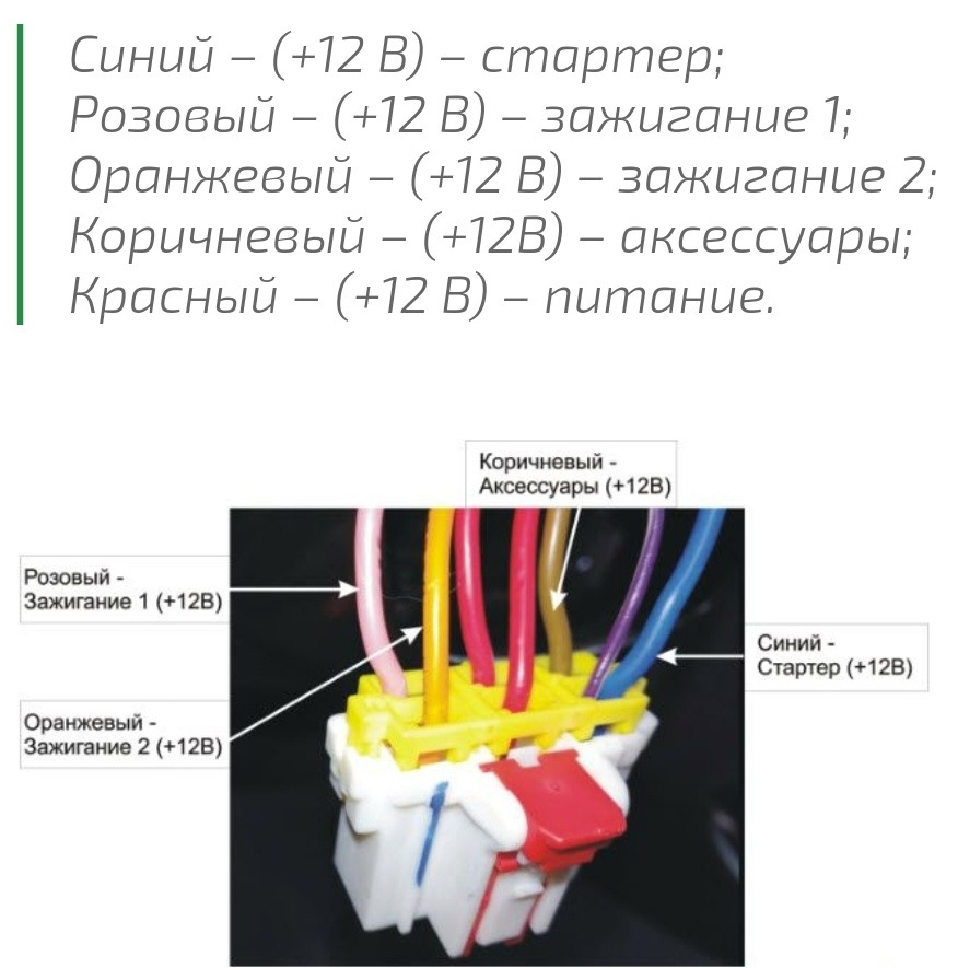 Ланос схема замка зажигания