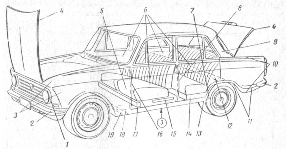 Кузов москвич 412 схема