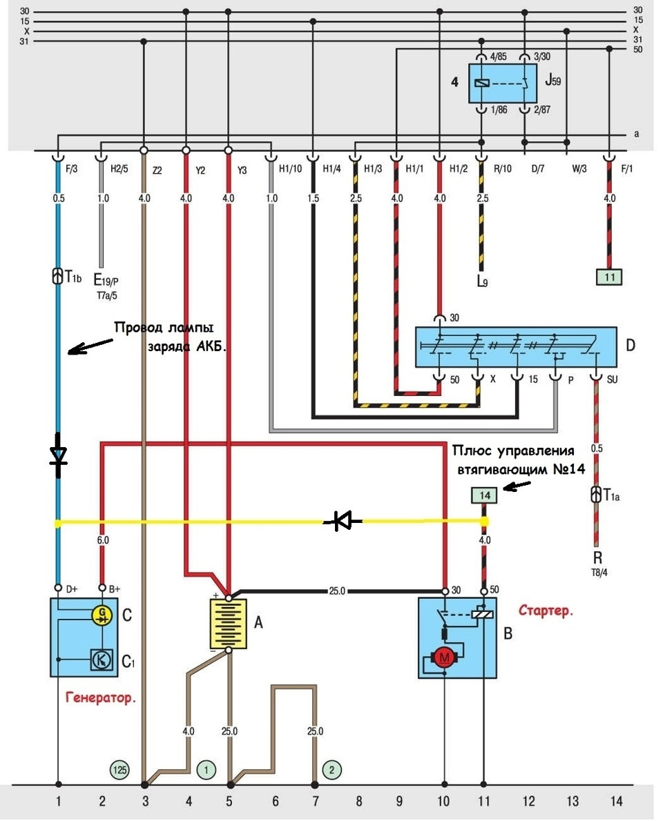 Схема электропроводки vw t4