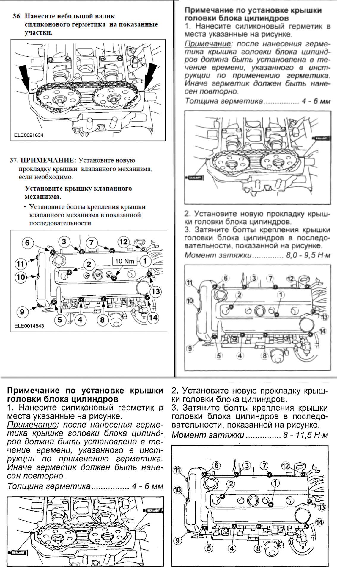 Момент затяжки гбц bmw m52