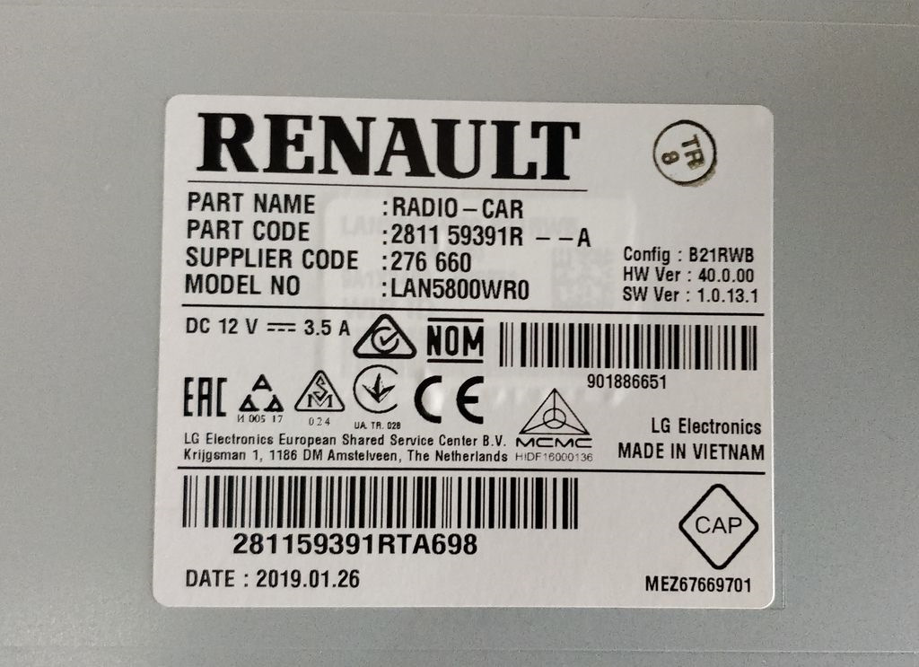 характеристики магнитолы рено