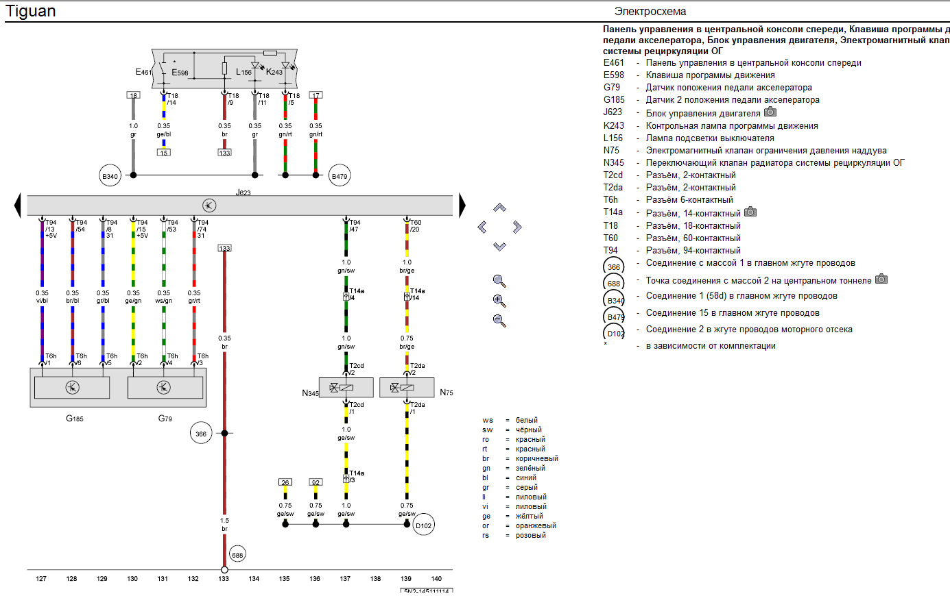 Электрическая схема тигуан 2012