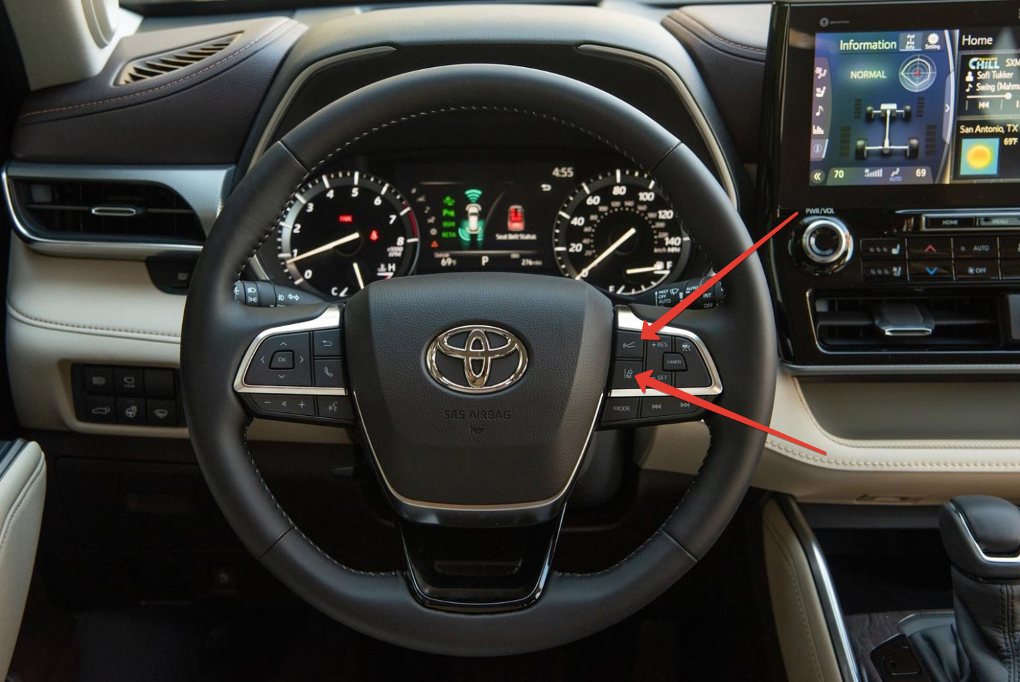 Кнопки на руле — Toyota Highlander (XU70), 3,5 л, 2021 года | электроника |  DRIVE2