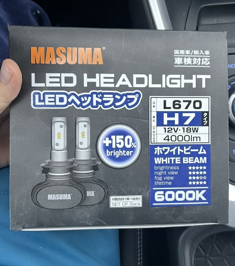 L670 Лампы светодиодные Masuma LED H7 6000K 4000Lm PX26d (серия S1 ...