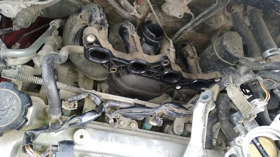 Замена прокладок клапанной крышки и впускного коллектора - Toyota Avensis II, 1,