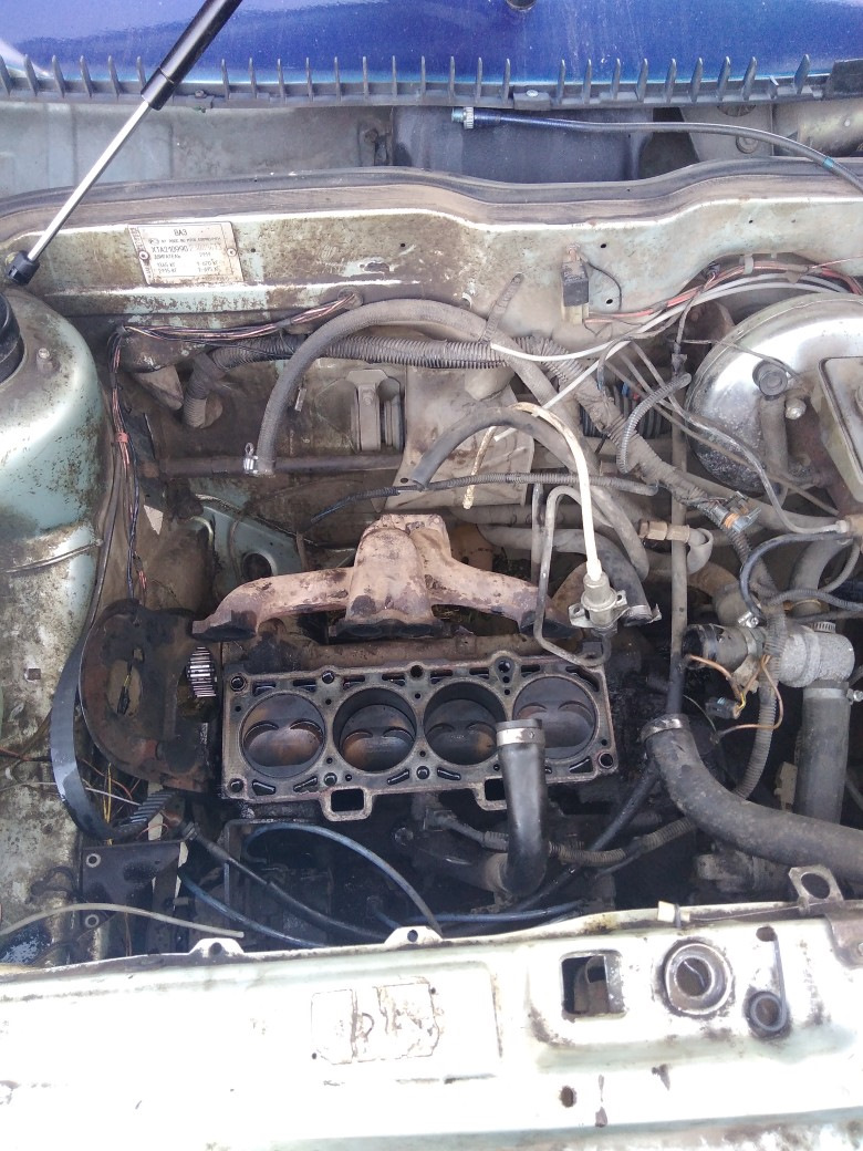 замена гбц. часть 1 — снятие инжектора и гбц — Lada 21099, 1,5 л, 2001 ...