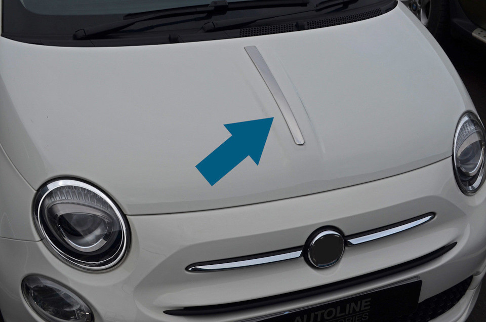 Молдинг на капот и боковые наклейки. — FIAT 500 (1G), 1,2 л, 2012 года ...