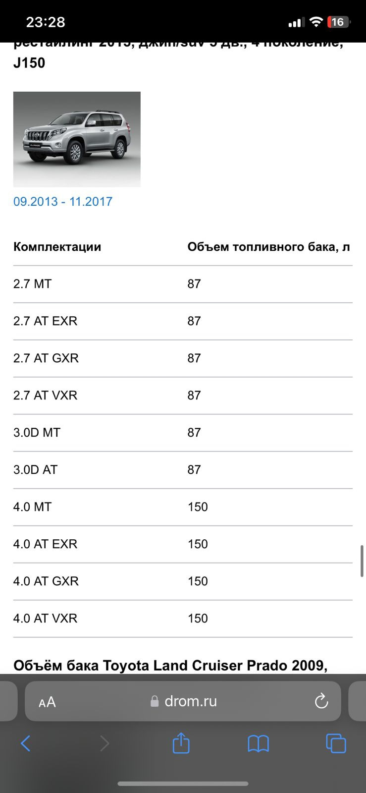 Бак на 150 литров — Toyota Land Cruiser Prado 150-series, 4 л, 2010 года |  тюнинг | DRIVE2