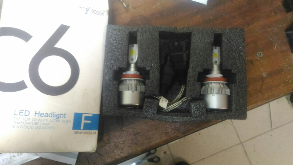 LED ламп Led Headlight C6 Н11 — Lada Приора седан, 1,6 л, 2007 года ...