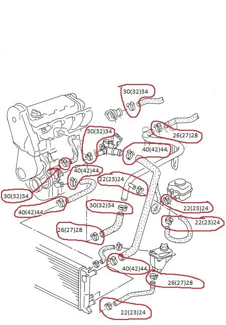 Ауди 80 б3 схема системы охлаждения