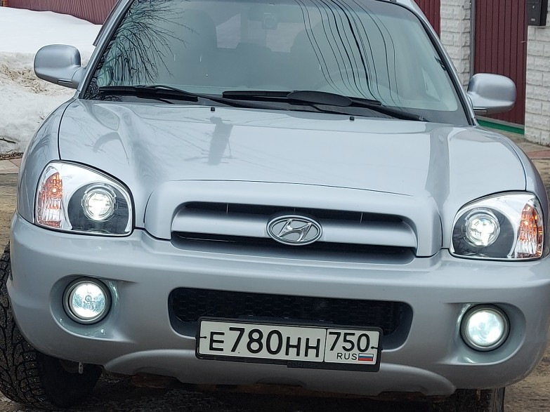 Фары с установленной лед оптикой на Hyundai Santa Fe (1G). Б/у | 26 000 ...