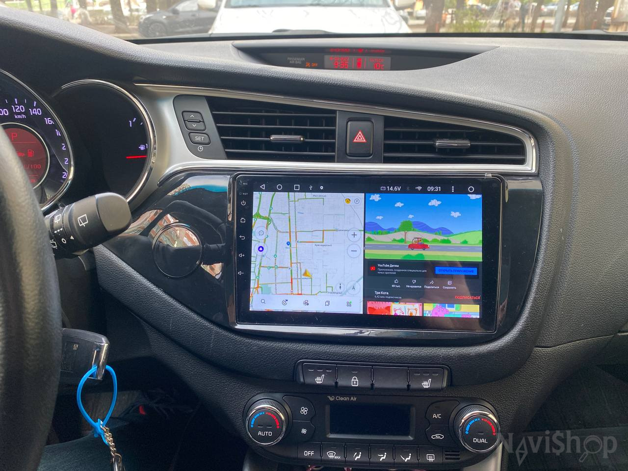 Магнитола Kia Ceed с навигацией Яндекс Навигатор и камерами переднего и ...