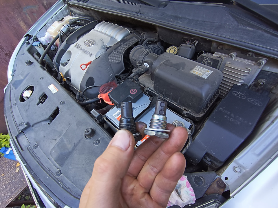 Замена трансмиссионного масла (частичная) — KIA Carnival (2G), 2,7 л ...