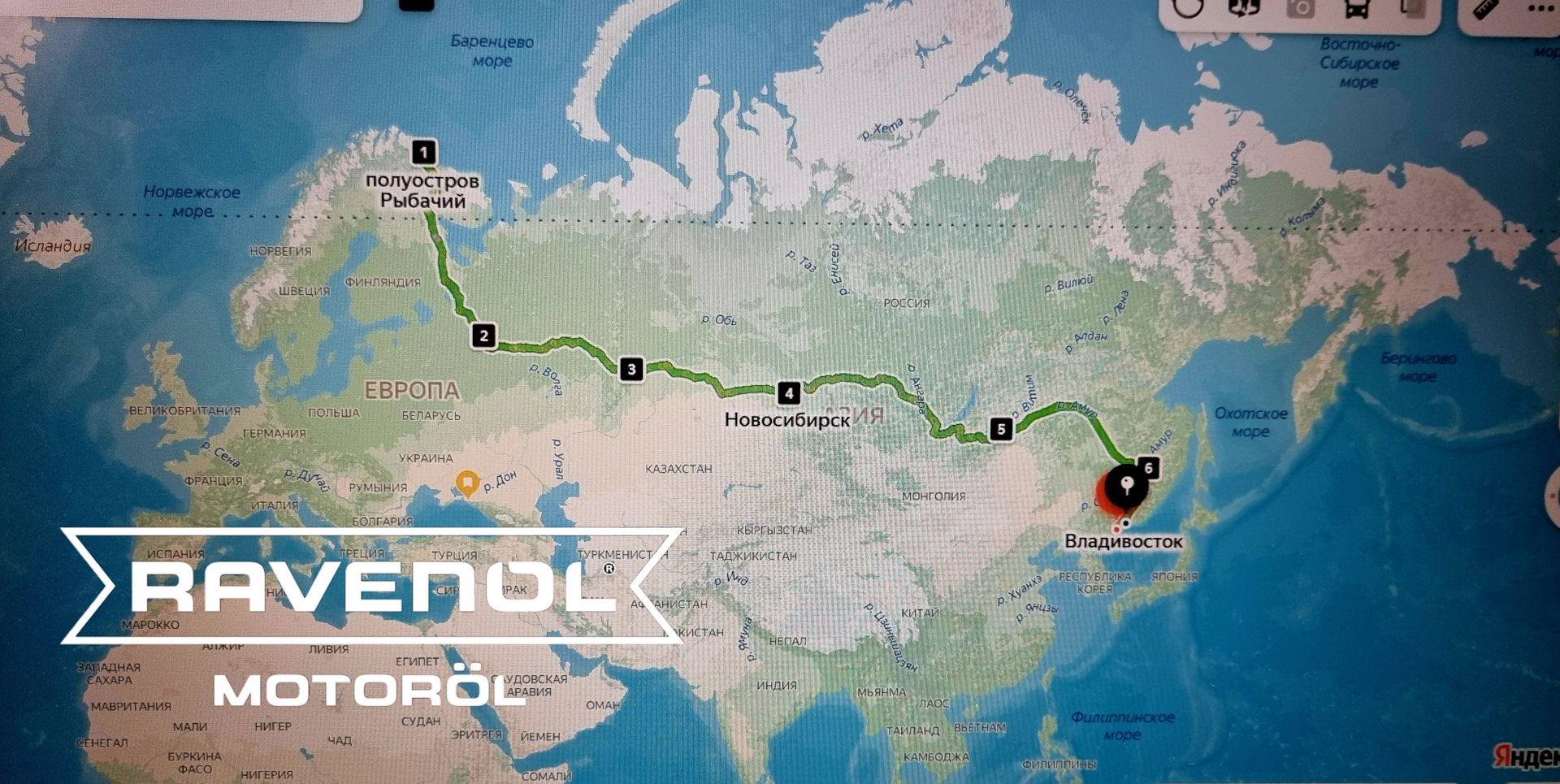 Схема маршрута км