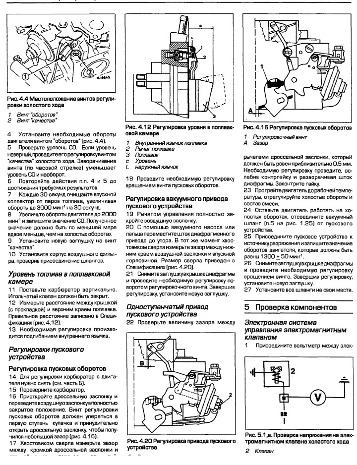 Вебер карбюратор схема