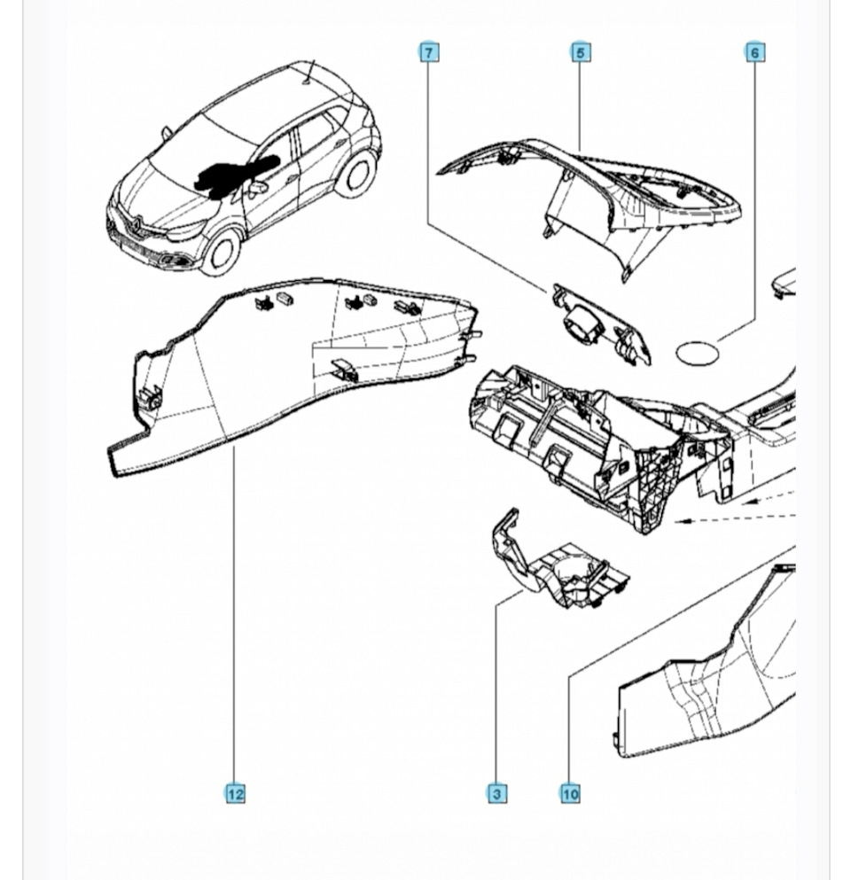 Какой номер клипсы с 12 панели? — Renault Kaptur (2016), 2 л, 2016 года |  другое | DRIVE2
