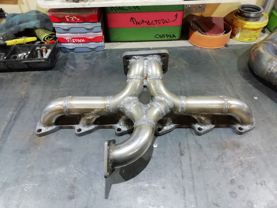 Обварка выпускного коллектора и даунпайпа. — BMW 7 series (E23), 2,8 л ...