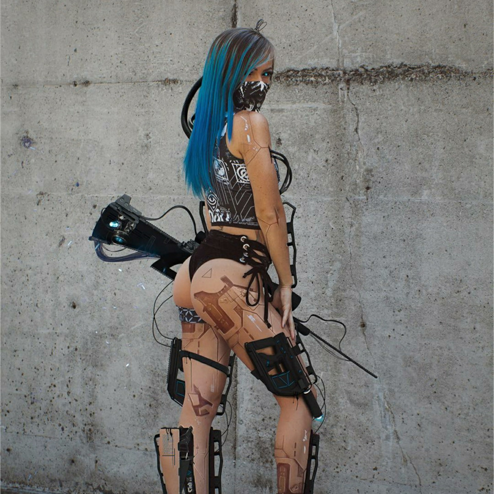 Cyberpunk cosplay girl фото 60