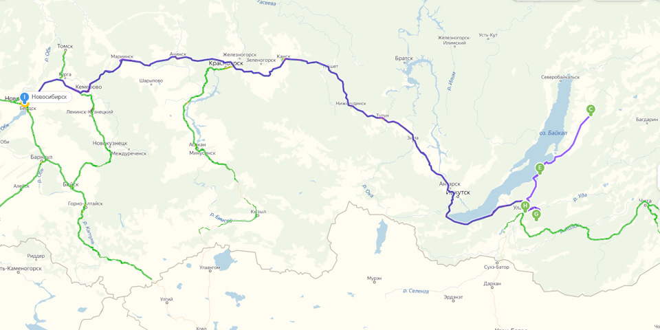 Карта дороги иркутск братск