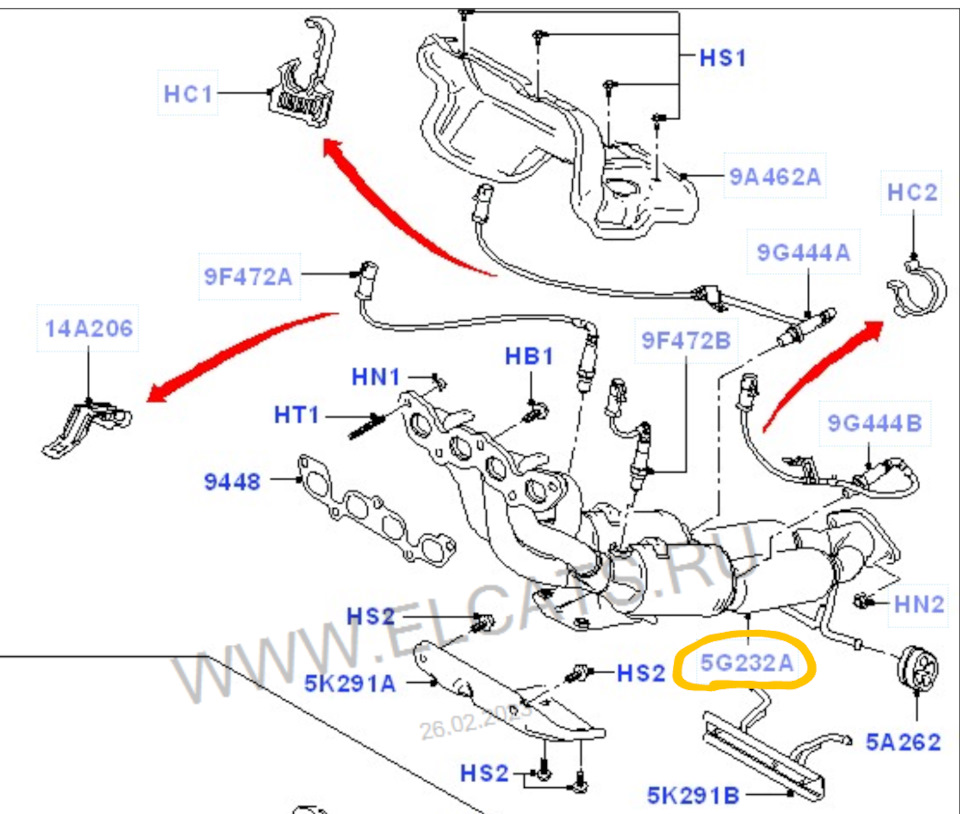 Форд фокус 2 схема выхлопной системы