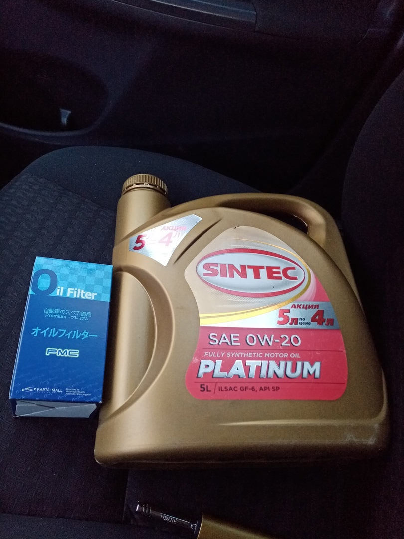 Замена моторного масла Sintec 0w20 — Toyota Corolla (140/150), 1,6 л ...