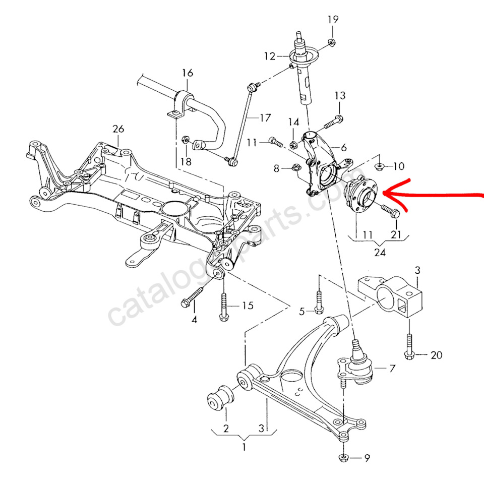 Подшипник передней ступицы пассат б6